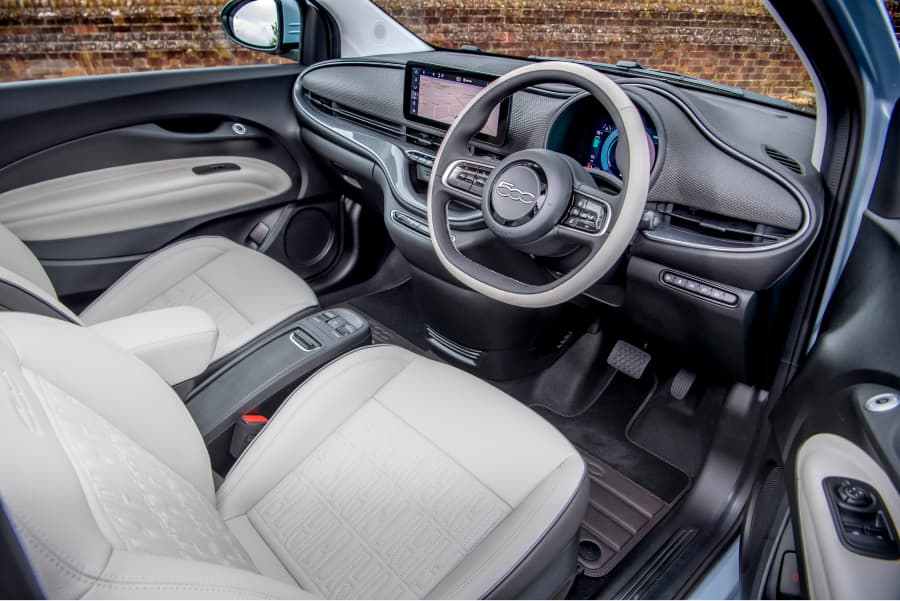 Interior of Fiat 500e